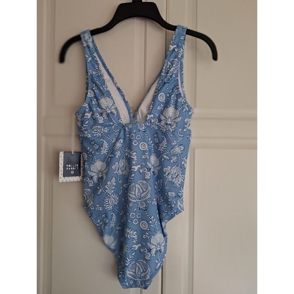 Roller Rabbit Floral Vines Empire Waist One Piece Swimsuit Blue - Womens XS NEW - Picture 5 of 5